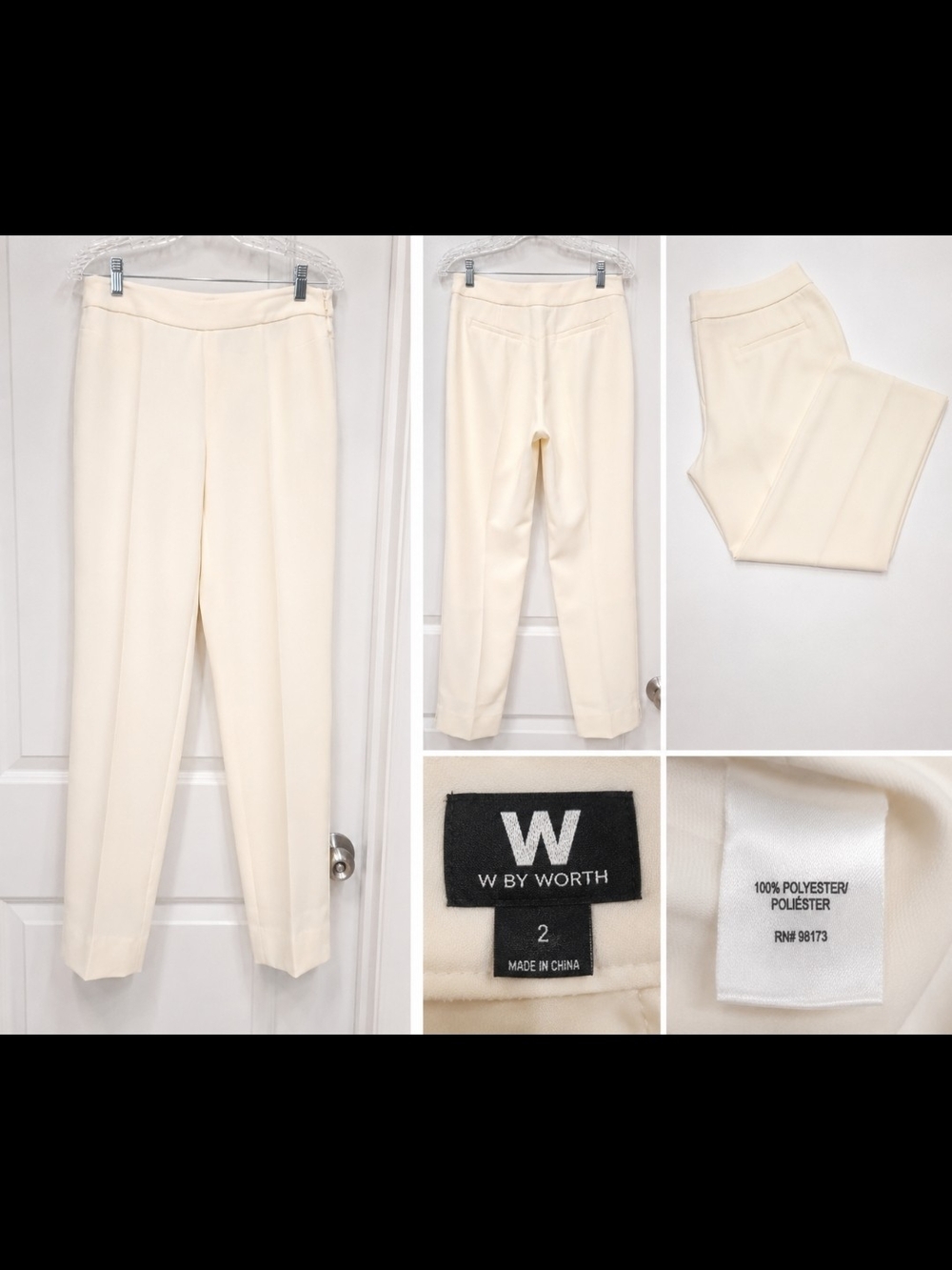 W by Worth Cream Straight-Leg Trousers